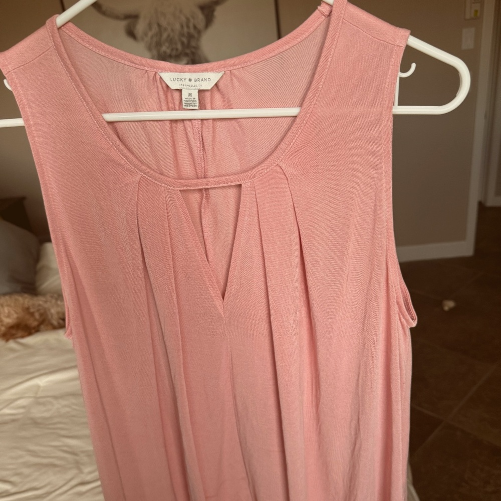 Light Pink Flowy Tank Top Blouse